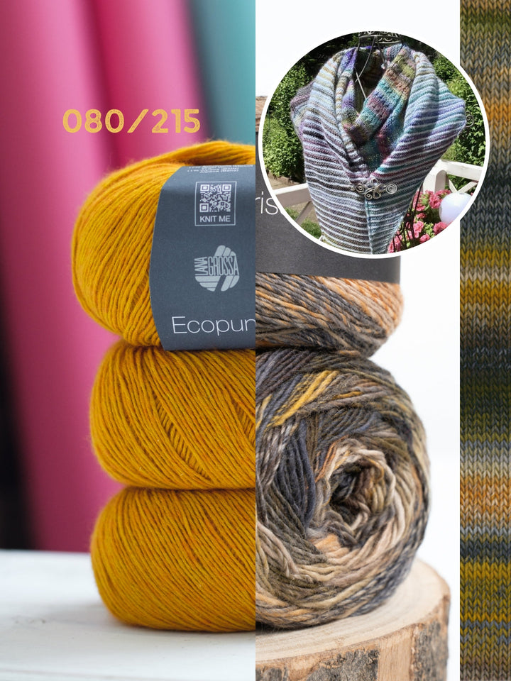 Strickpaket Lizas Tuch Orange Night – Colorissimo & Ecopuno
