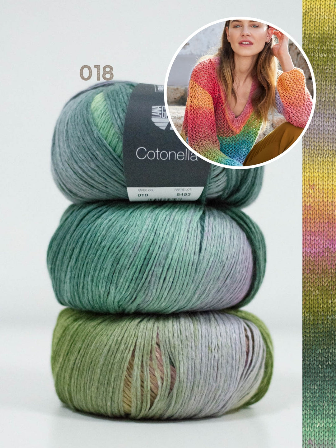 Strickpaket Cotonella Pullover mit Ajourmuster
