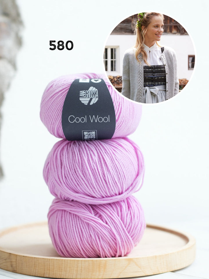 Strickpaket Cool Wool Jacke mit Zöpfe