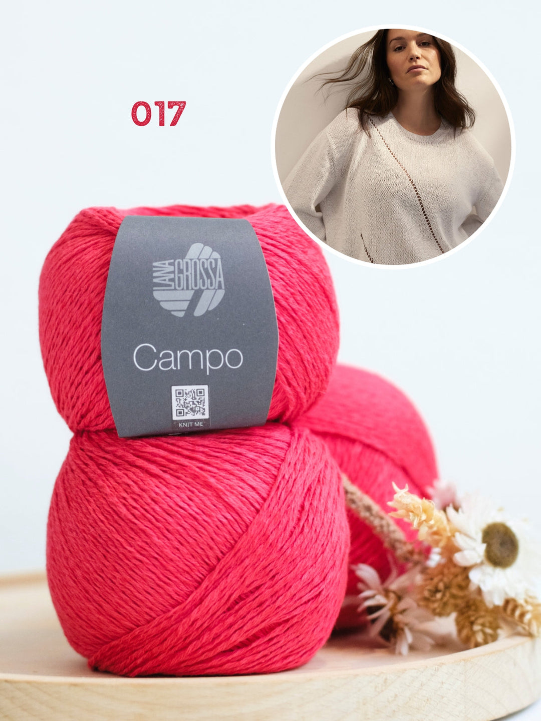 Strickpaket Campo Pullover mit Ajourstreifen