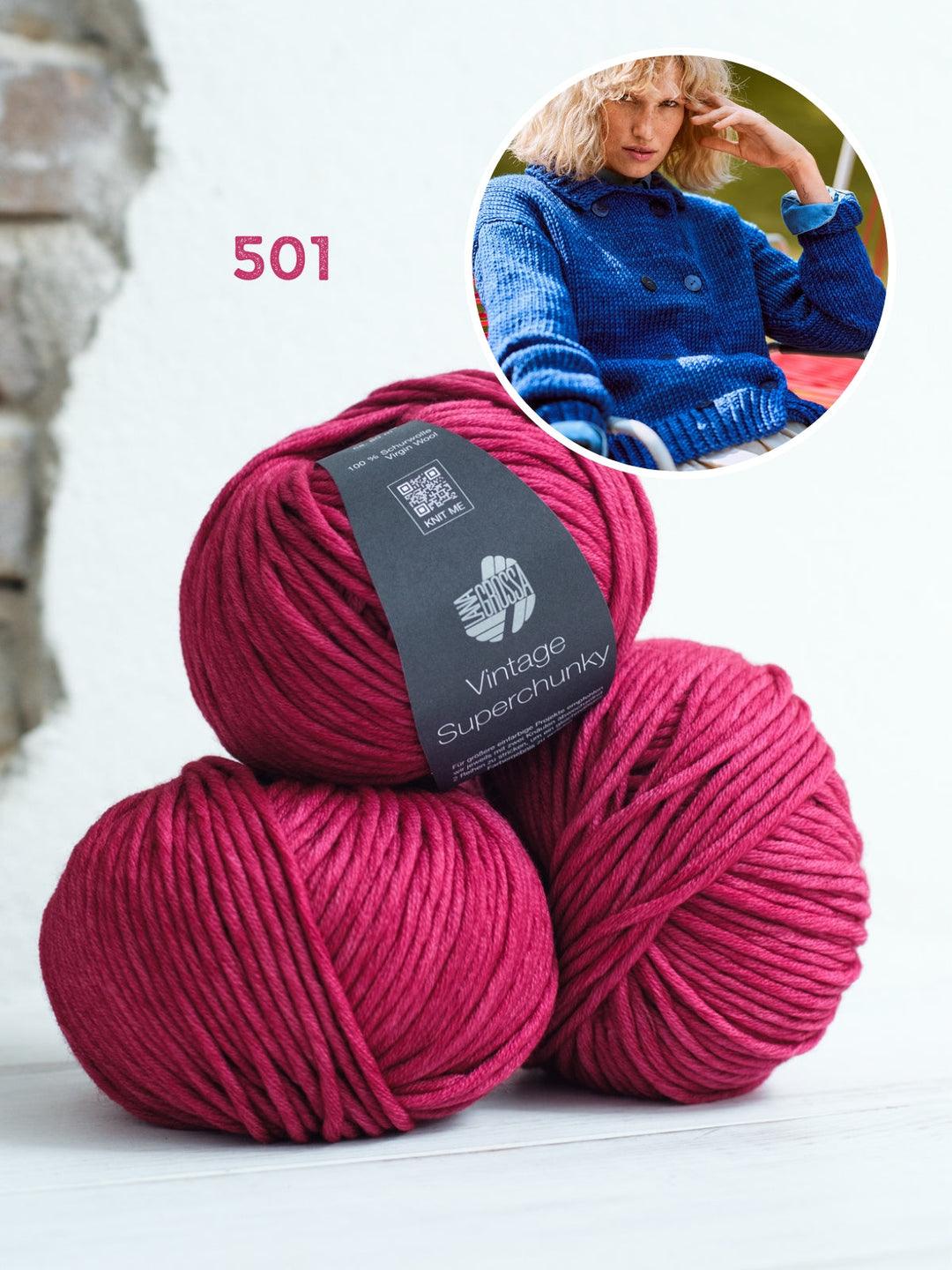 Strickpaket Vintage Superchunky Jacke