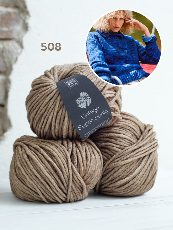 Strickpaket Vintage Superchunky Jacke