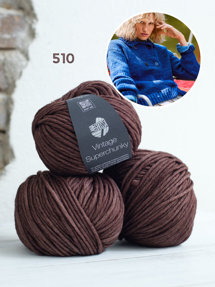 Strickpaket Vintage Superchunky Jacke