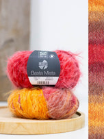 124 Graubraun/Camel/Safrangelb/Orange/Grau-/Dunkelrot/Rot