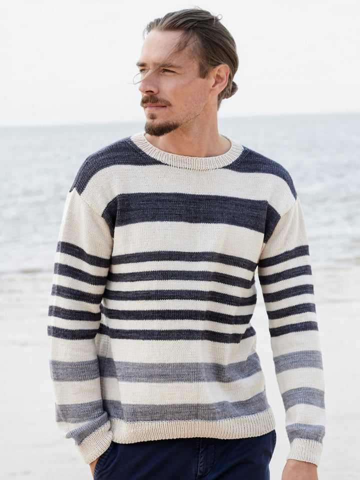 Strickpaket Cool Wool Vintage & Cool Wool gestreifter Pullover für ihn