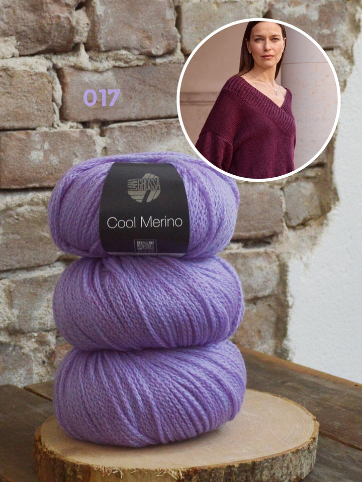 Strickpaket Cool Merino Pullover mit V-Ausschnitt