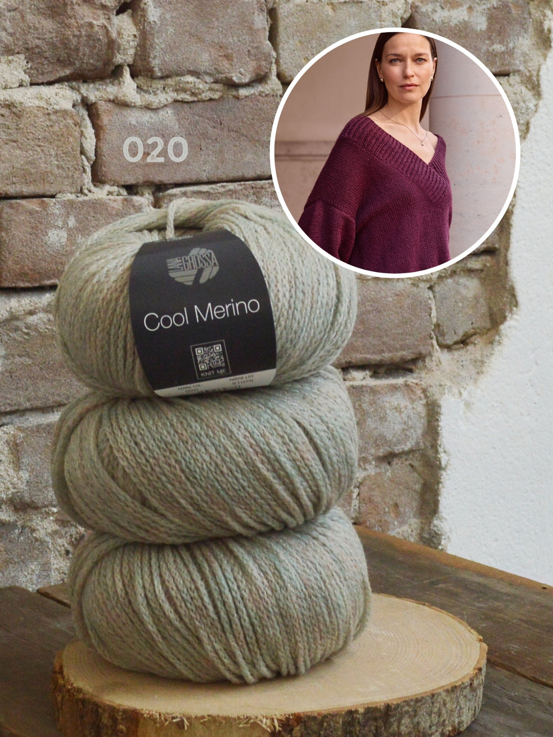Strickpaket Cool Merino Pullover mit V-Ausschnitt