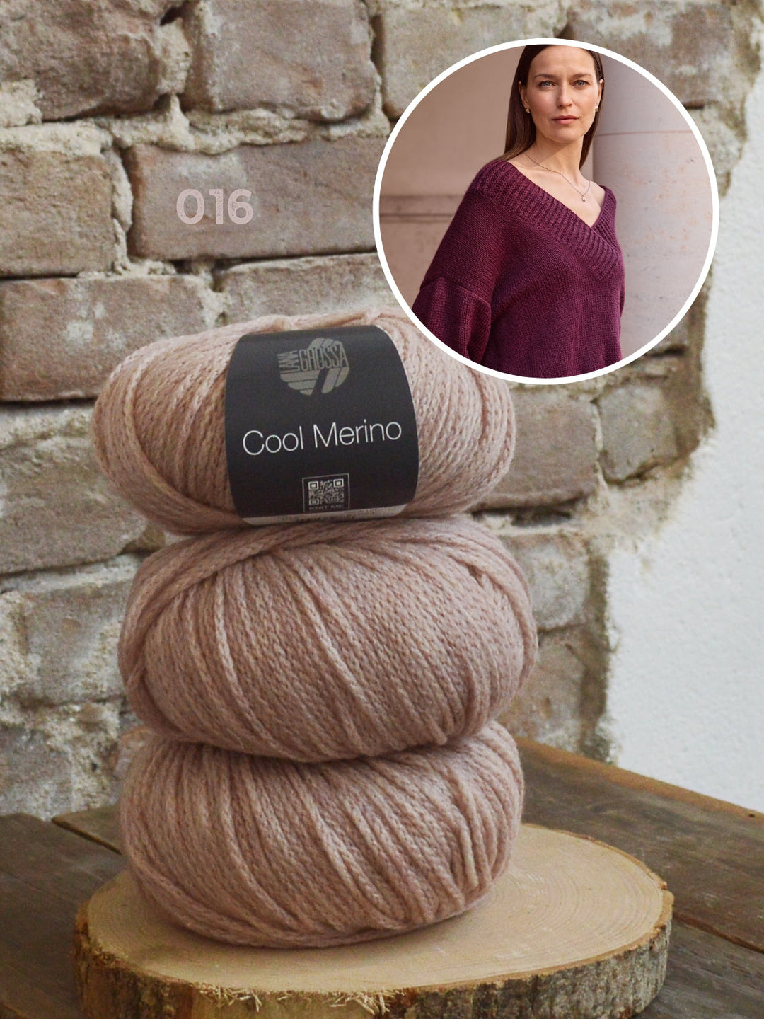 Strickpaket Cool Merino Pullover mit V-Ausschnitt