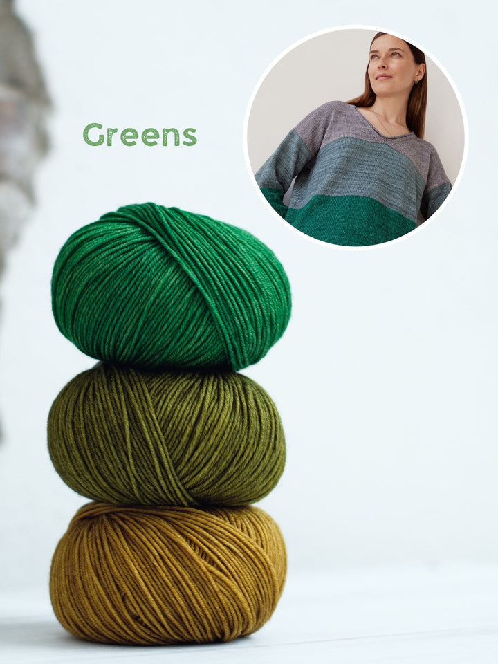 Strickpaket Cool Wool Vintage Dreifarben-Pullover