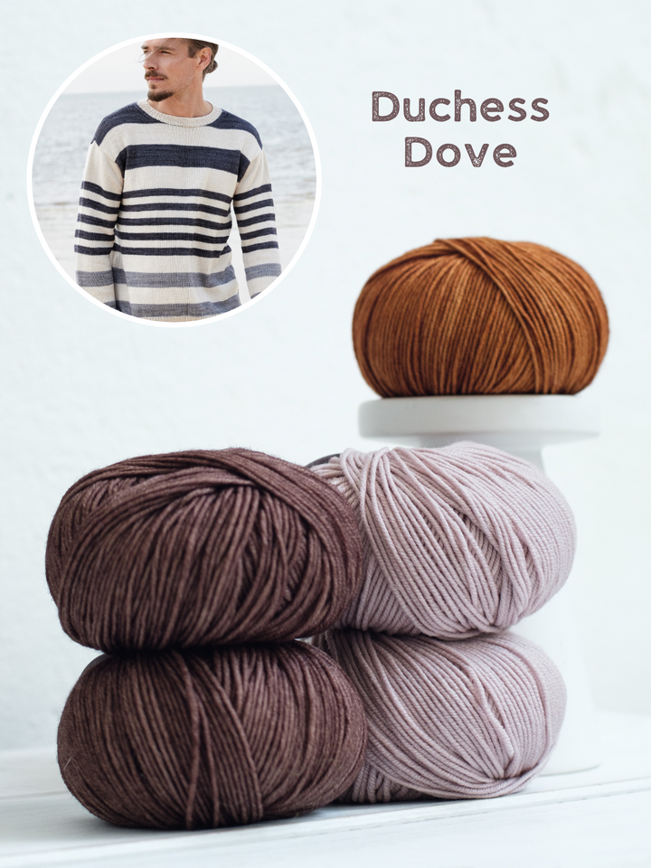 Strickpaket Cool Wool Vintage & Cool Wool gestreifter Pullover für ihn