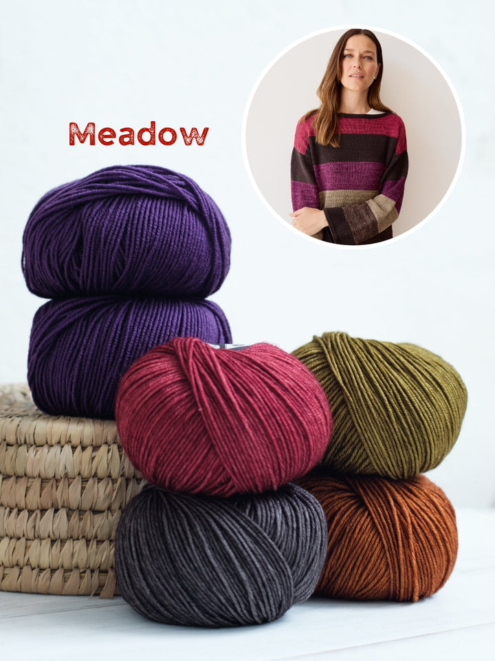 Strickpaket Cool Wool & Cool Wool Vintage gestreifter Pullover