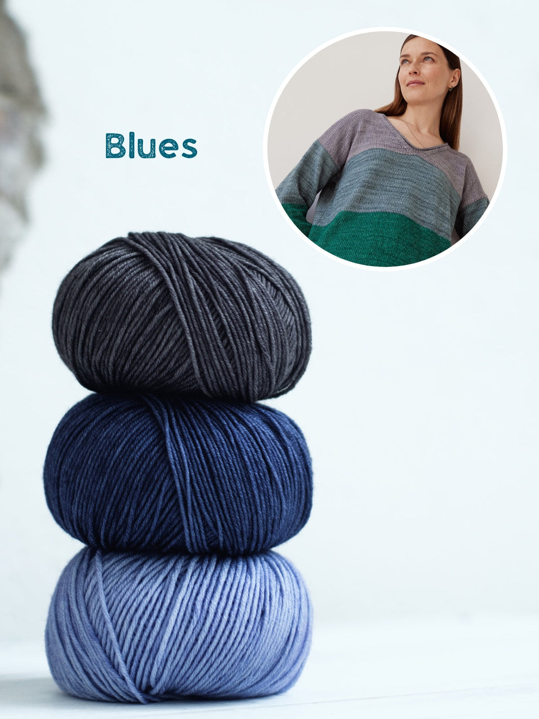 Strickpaket Cool Wool Vintage Dreifarben-Pullover