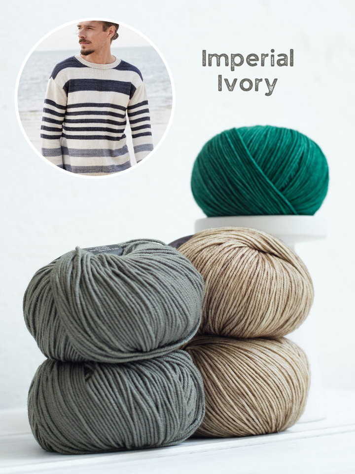 Strickpaket Cool Wool Vintage & Cool Wool gestreifter Pullover für ihn