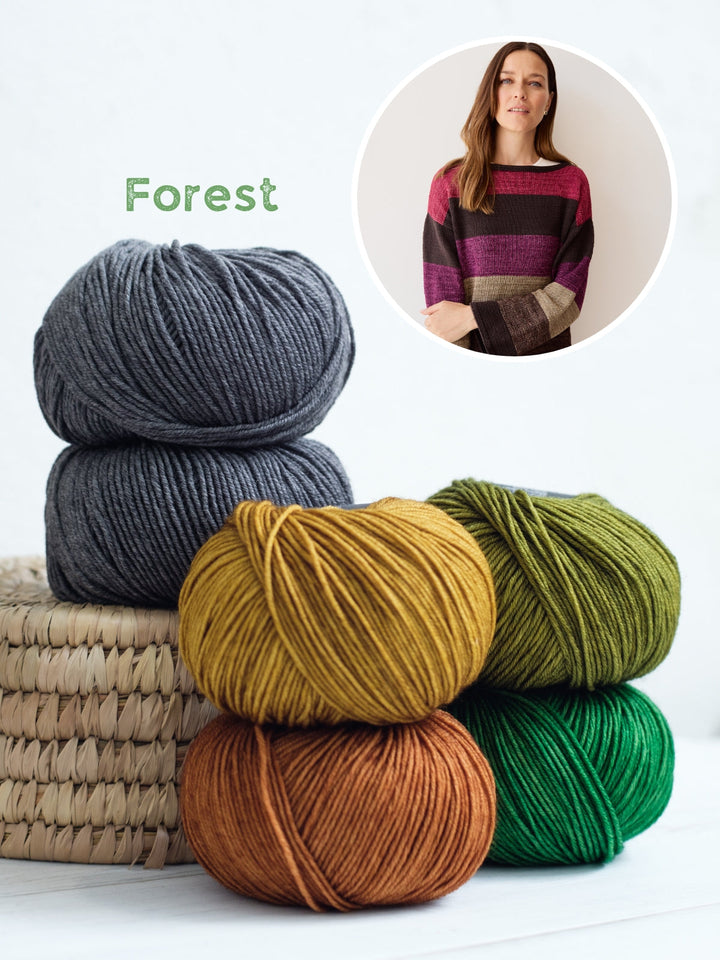 Strickpaket Cool Wool & Cool Wool Vintage gestreifter Pullover