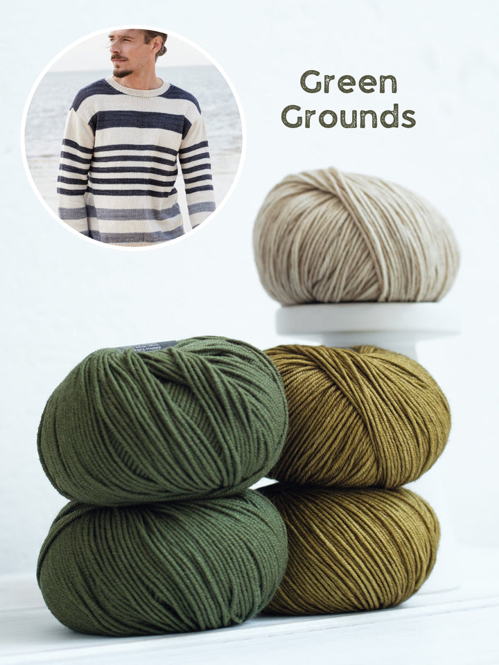 Strickpaket Cool Wool Vintage & Cool Wool gestreifter Pullover für ihn