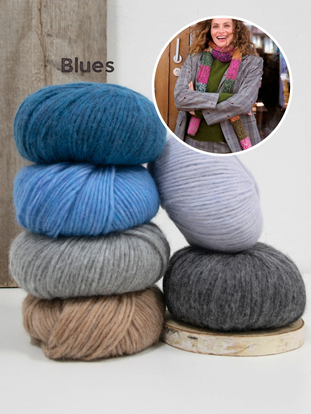 Strickpaket Brigitte No. 2 melierter Streifenschal