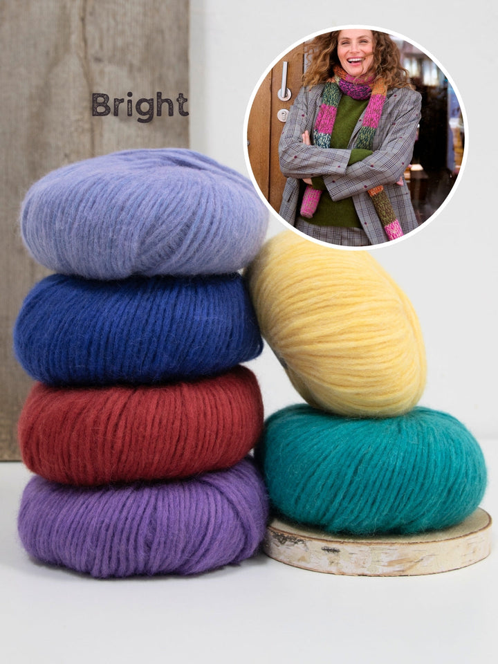 Strickpaket Brigitte No. 2 melierter Streifenschal