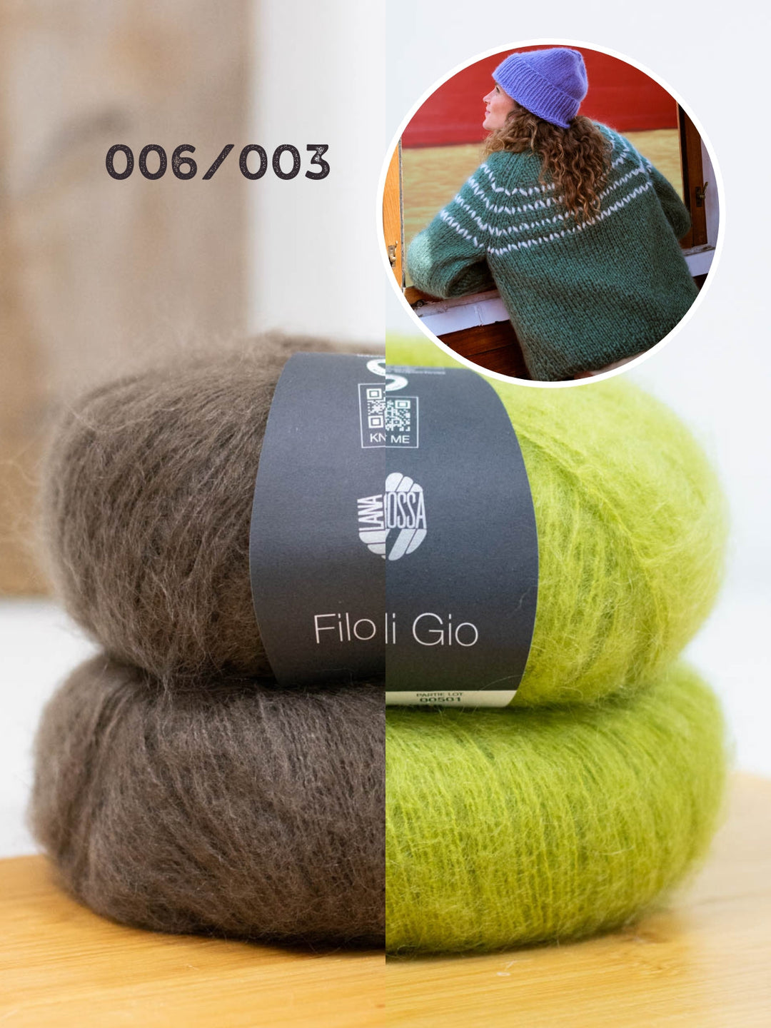 Strickpaket Filo Di Gio Pullover mit Zickzack-Passe