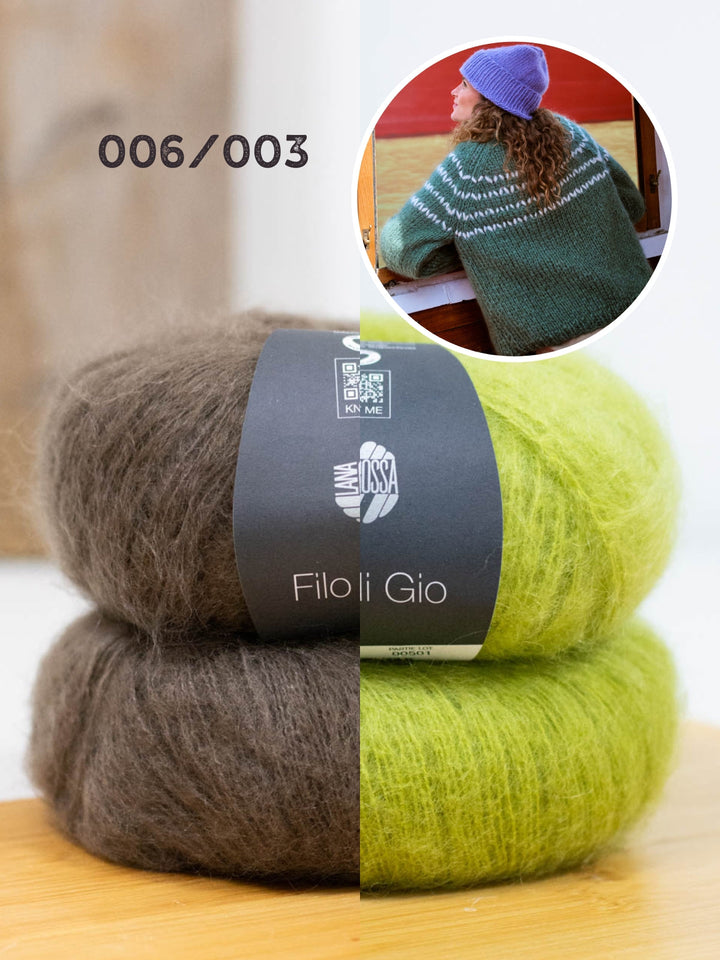 Strickpaket Filo Di Gio Pullover mit Zickzack-Passe
