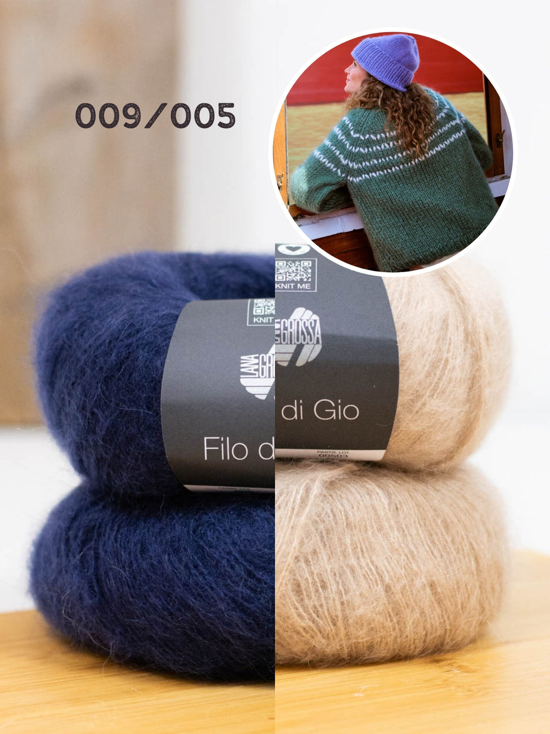 Strickpaket Filo Di Gio Pullover mit Zickzack-Passe