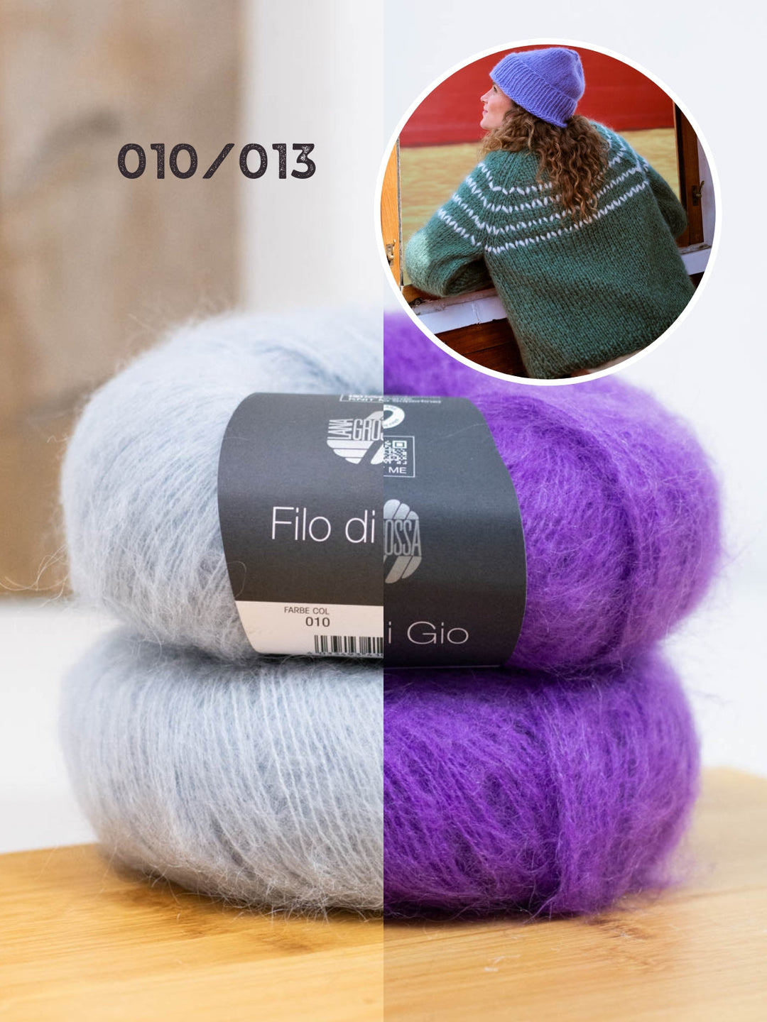 Strickpaket Filo Di Gio Pullover mit Zickzack-Passe