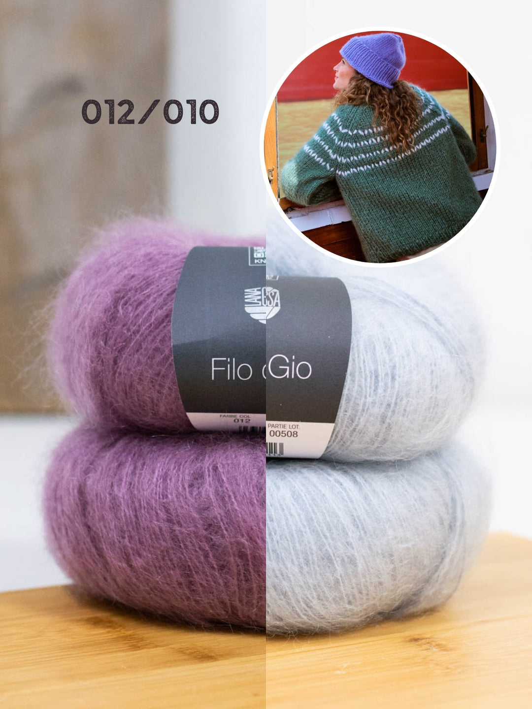 Strickpaket Filo Di Gio Pullover mit Zickzack-Passe