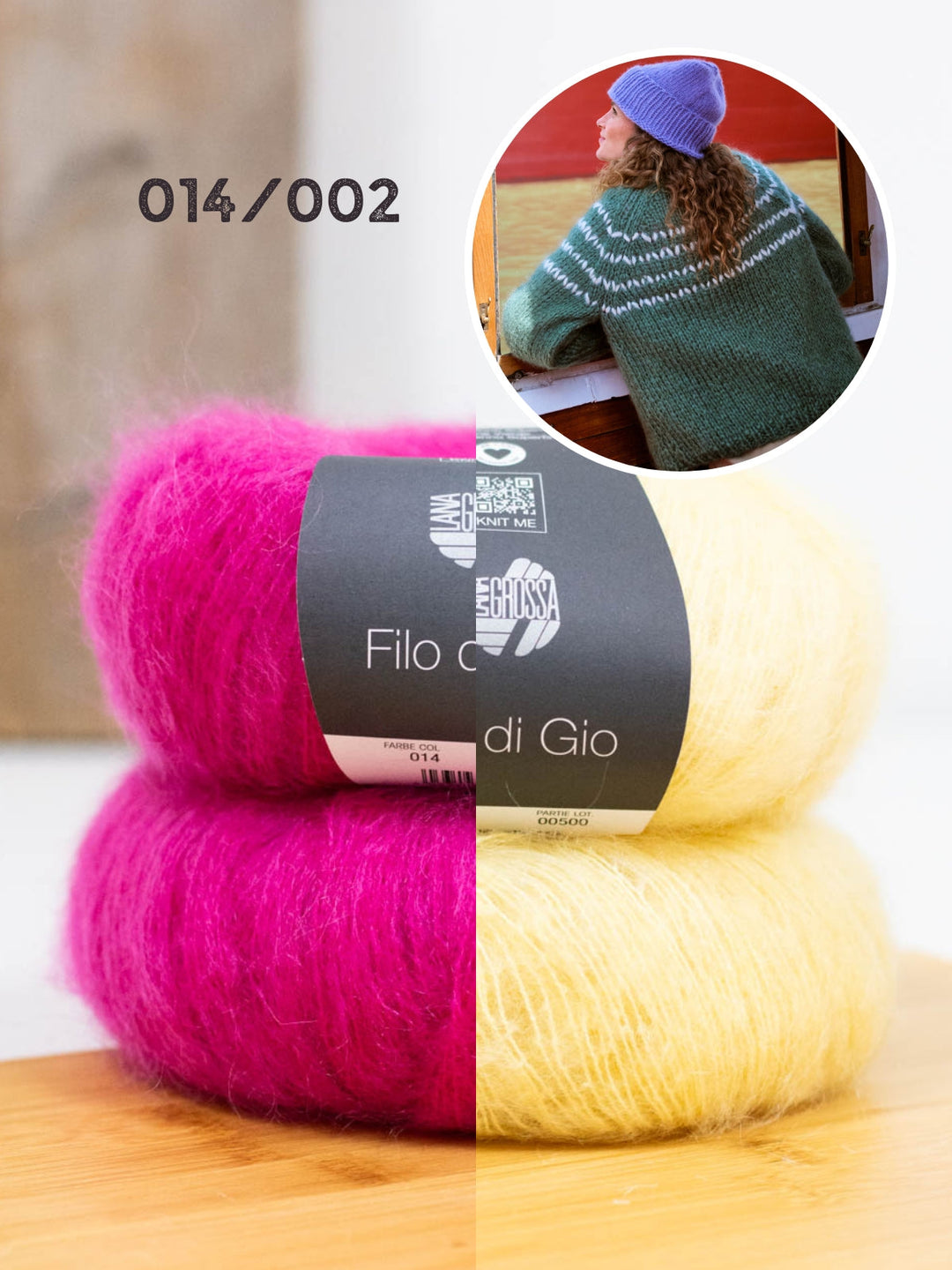 Strickpaket Filo Di Gio Pullover mit Zickzack-Passe