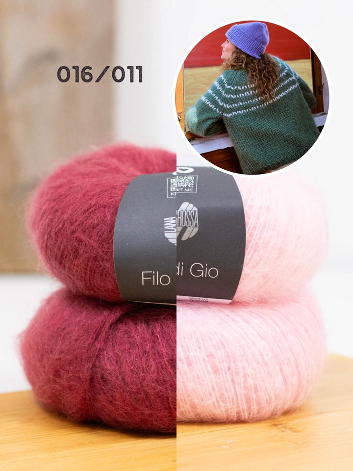 Strickpaket Filo Di Gio Pullover mit Zickzack-Passe
