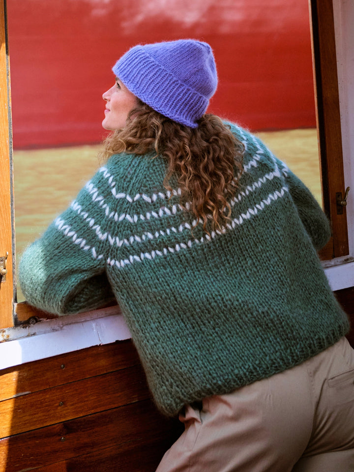 Strickpaket Filo Di Gio Pullover mit Zickzack-Passe