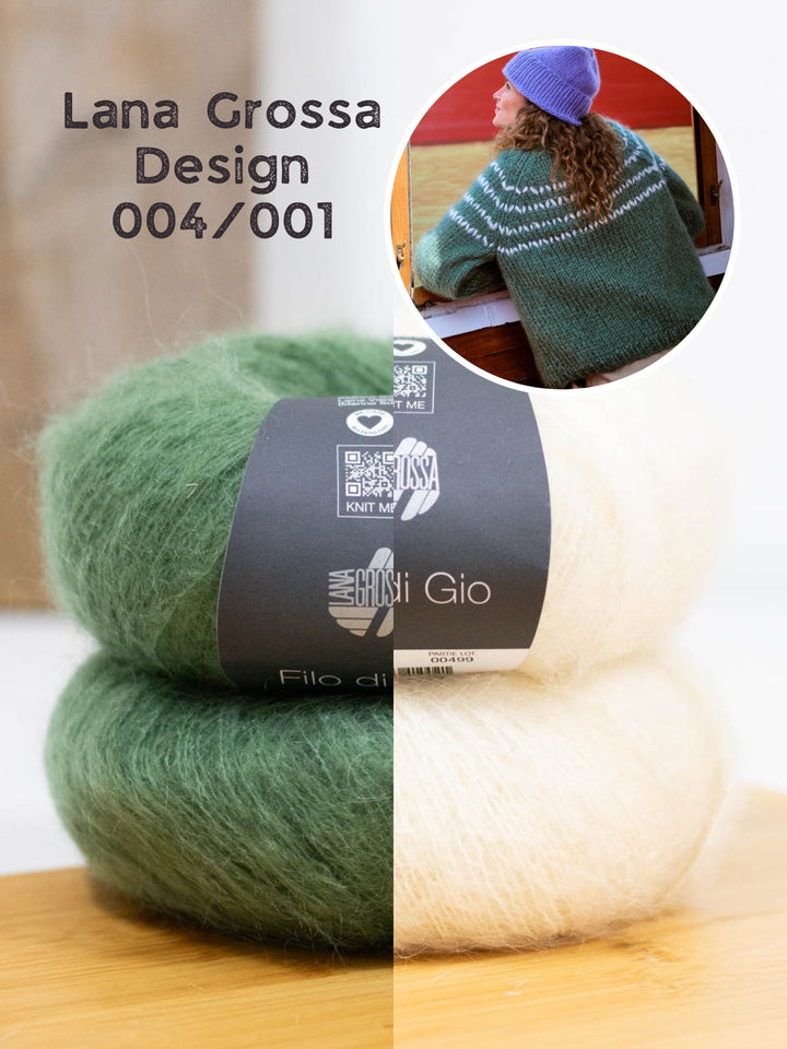 Strickpaket Filo Di Gio Pullover mit Zickzack-Passe