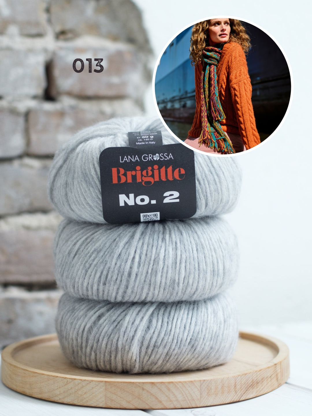 Strickpaket Brigitte No. 2 Zopfpullover mit V-Ausschnitt