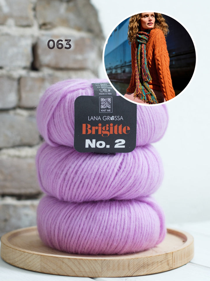 Strickpaket Brigitte No. 2 Zopfpullover mit V-Ausschnitt