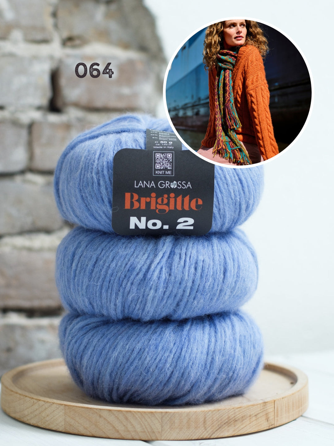 Strickpaket Brigitte No. 2 Zopfpullover mit V-Ausschnitt