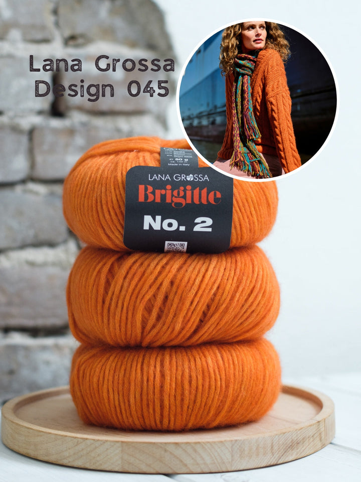 Strickpaket Brigitte No. 2 Zopfpullover mit V-Ausschnitt