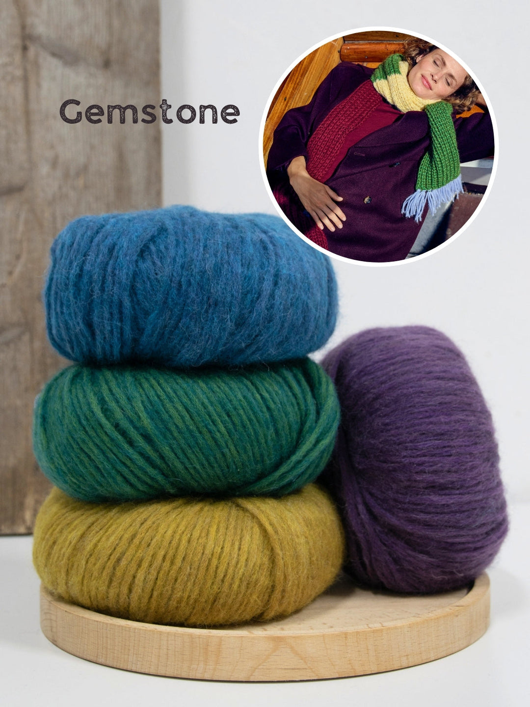 Strickpaket Brigitte No. 2 Schal mit Blockstreifen