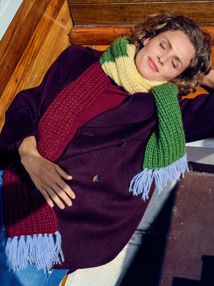 Strickpaket Brigitte No. 2 Schal mit Blockstreifen