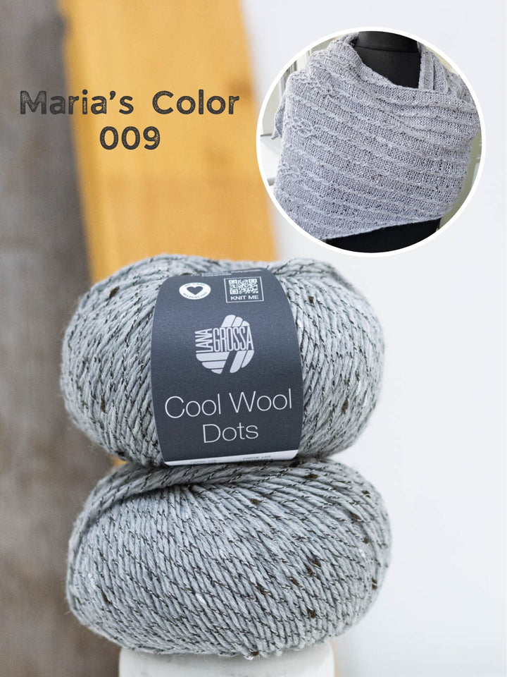 Strickpaket Lizas Tuch Cable Love - Cool Wool Dots