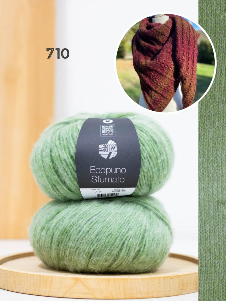Strickpaket Lizas Tuch Cable Love - Ecopuno Sfumato