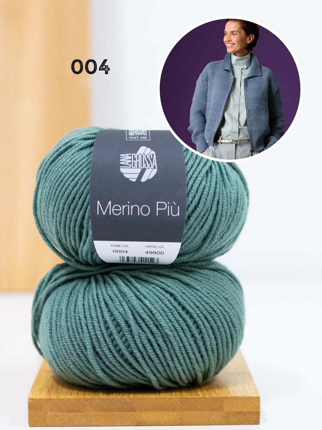 Strickpaket Merino Piú Strickjacke mit Reißverschluss