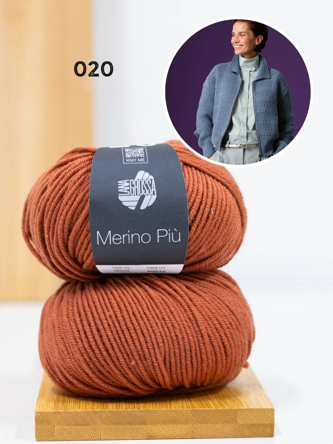 Strickpaket Merino Piú Strickjacke mit Reißverschluss