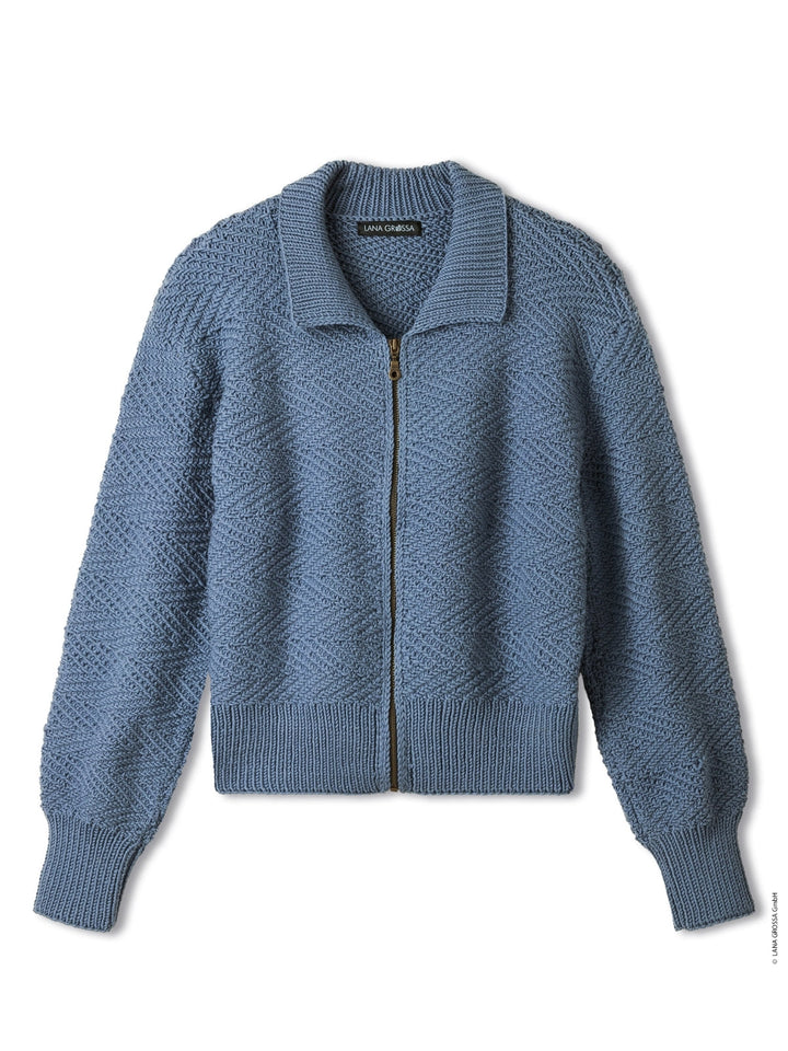 Strickpaket Merino Piú Strickjacke mit Reißverschluss