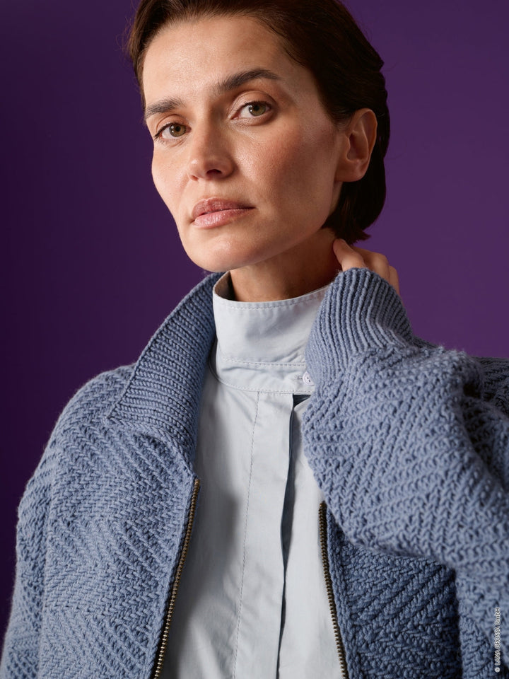 Strickpaket Merino Piú Strickjacke mit Reißverschluss