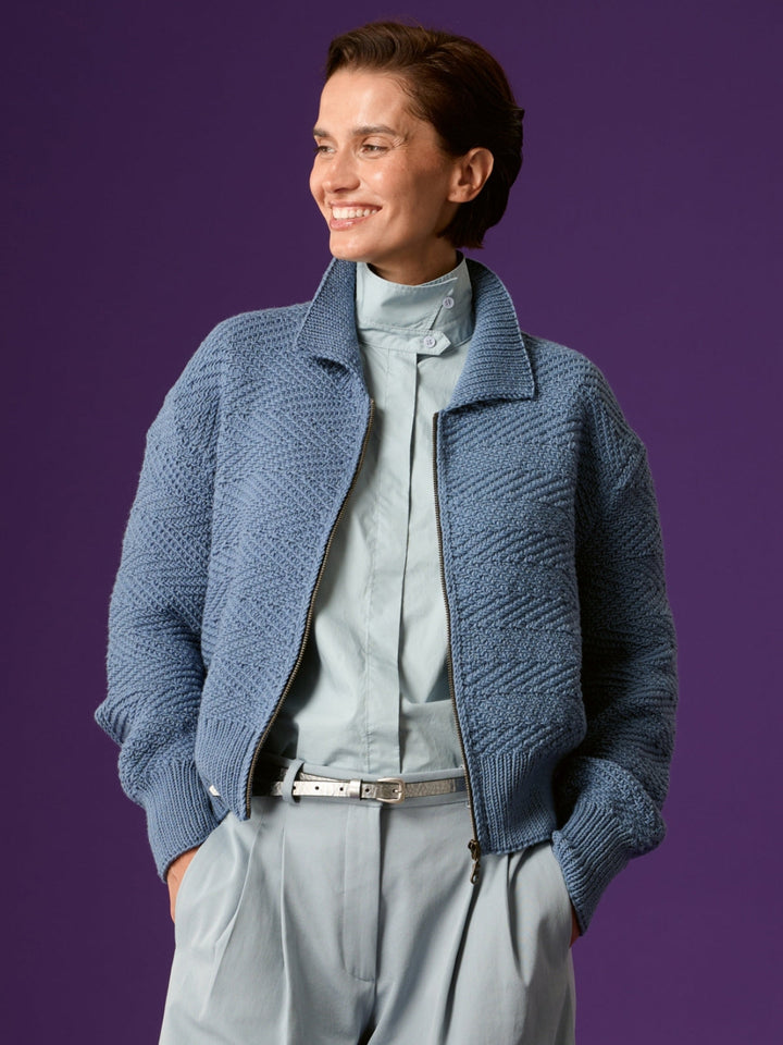 Strickpaket Merino Piú Strickjacke mit Reißverschluss