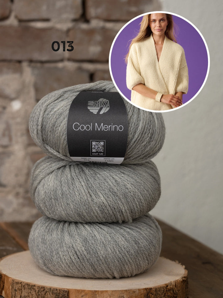 Strickpaket Cool Merino Wickelpullover