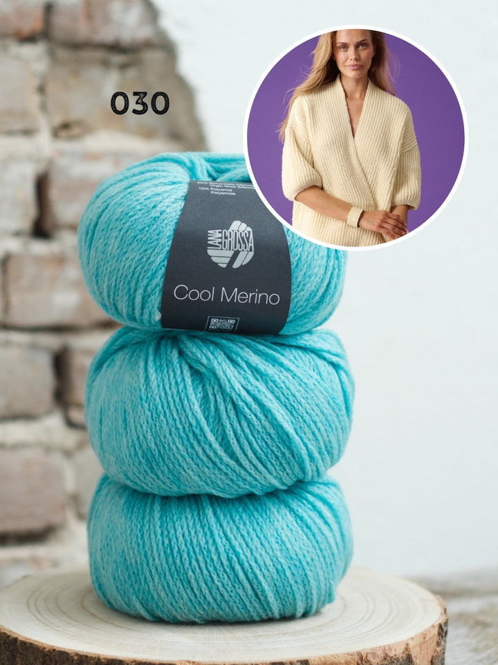 Strickpaket Cool Merino Wickelpullover