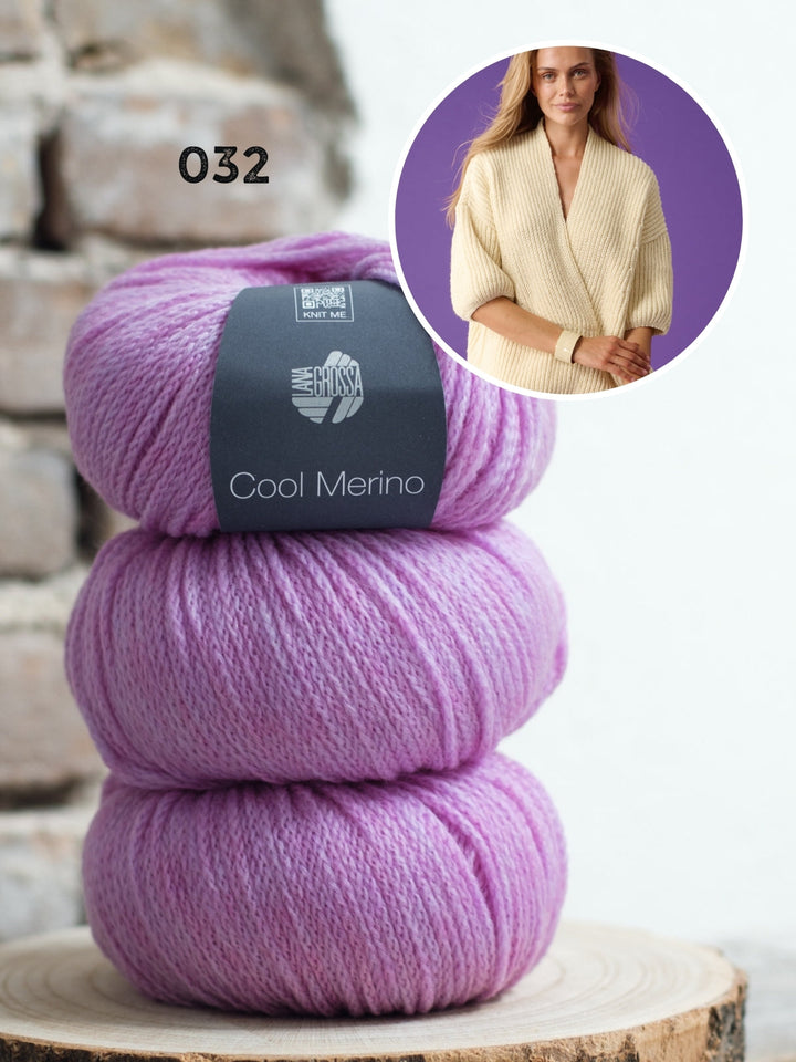 Strickpaket Cool Merino Wickelpullover