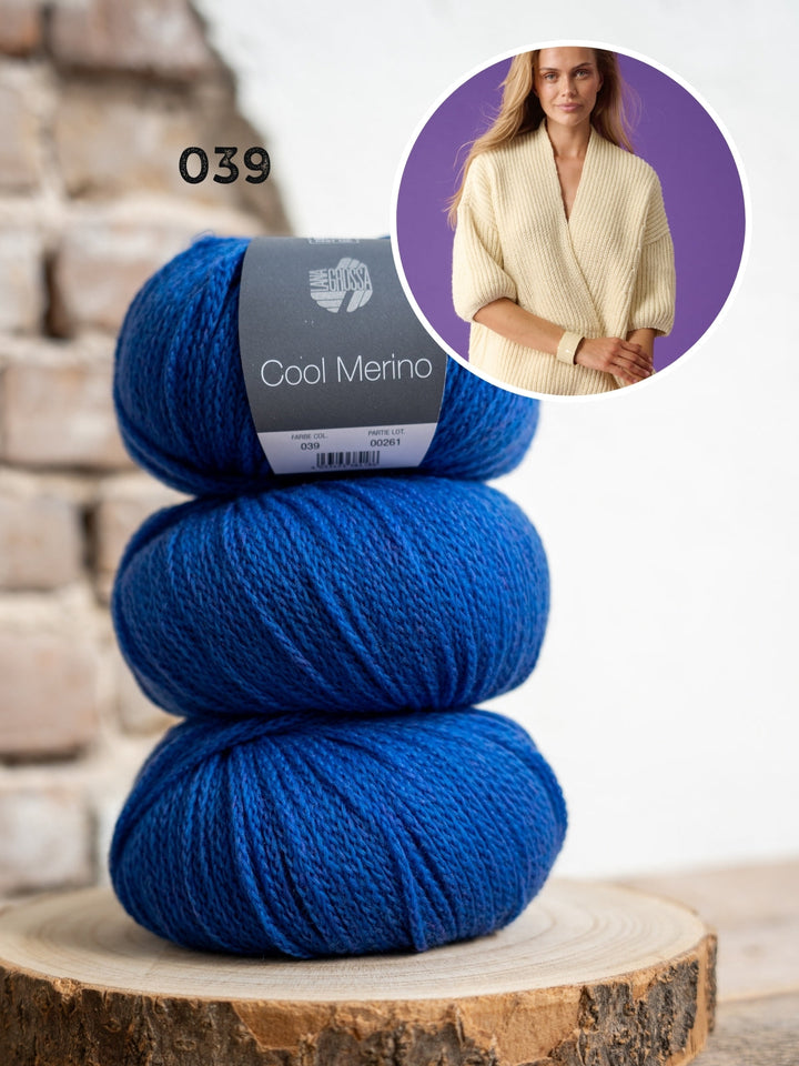 Strickpaket Cool Merino Wickelpullover