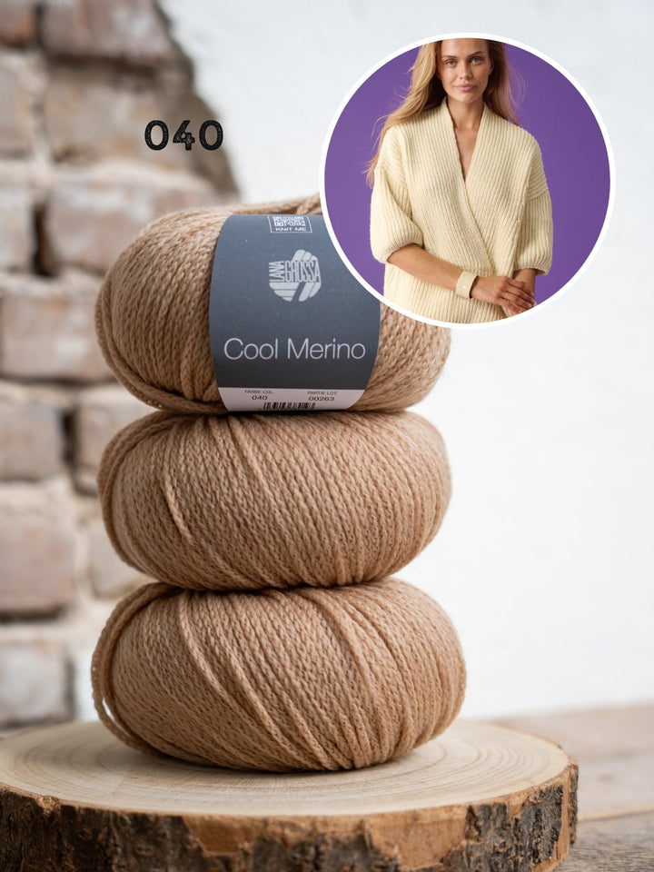 Strickpaket Cool Merino Wickelpullover