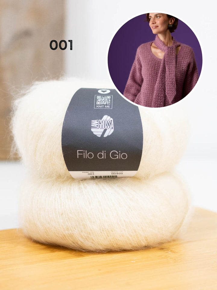 Häkelpaket Filo Di Gio Pullover mit Schalkragen