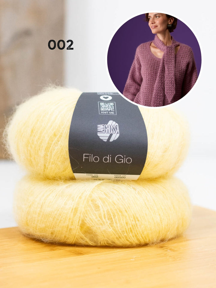 Häkelpaket Filo Di Gio Pullover mit Schalkragen